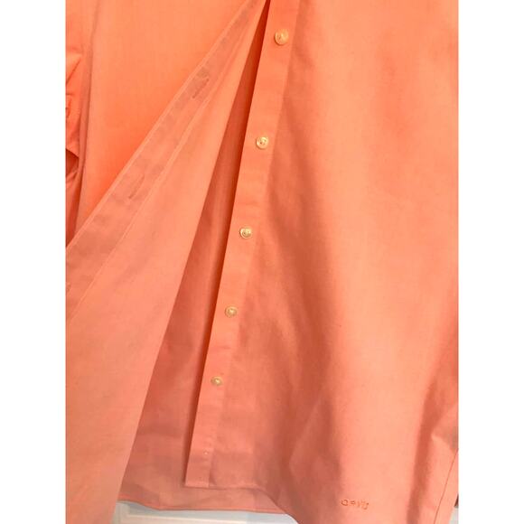Orvis Button Up Shirt 10 Blouse Salmon Long Sleeve Wrinkle Free Preppy Business - Picture 4 of 8